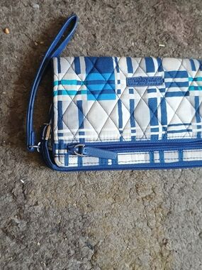 Vera Bradley Blue Quilted Wristlet Clutch
